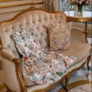 Talbots Cotton Cottagecore Floral tapestry Print white Sleeveless Summer Dress 4